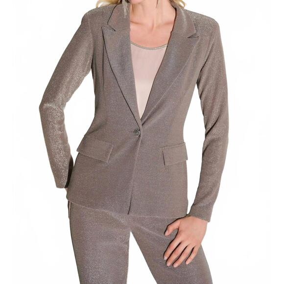 NEW JOSEPH RIBKOFF sparkling fitted blazer jacket in taupe